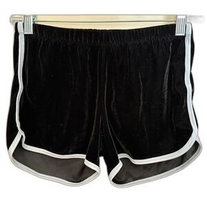 Haley & June Velour Black White Seams Mini Shorts Women's Sz Small